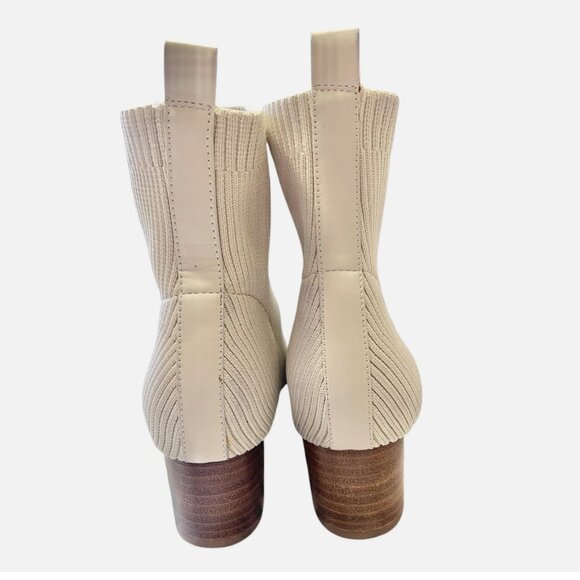 JOIE Neely Ribbed Stretch Sock Ankle Heeled Boot Neutral Women's size 8M - Picture 6 of 8